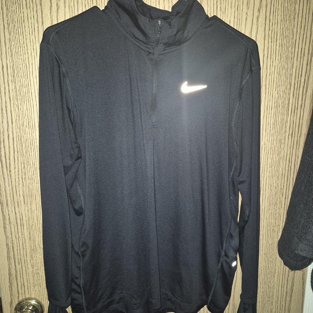 Nike Black Long-Sleeve Quarter-Zip Pullover with Reflective Swoosh